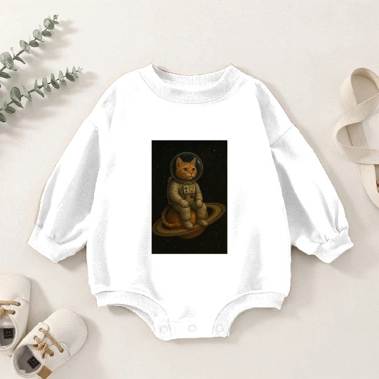 Celestial Cat in Astronaut Suit Baby Romper Sweatshirts