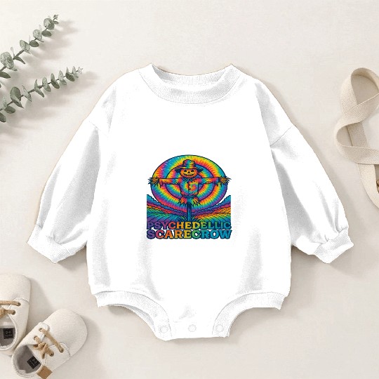 Psychedelic Scarecrow Trippy EDM Rave Festival Baby Romper Sweatshirts