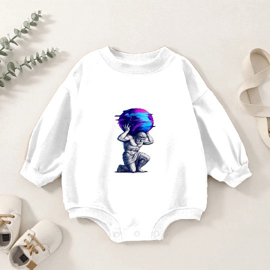 Ancient Titan Carrying Earth Artwork Baby Romper Sweatshirts