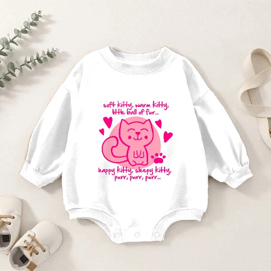soft kitty, warm kitty, little ball of fur... Baby Romper Sweatshirts