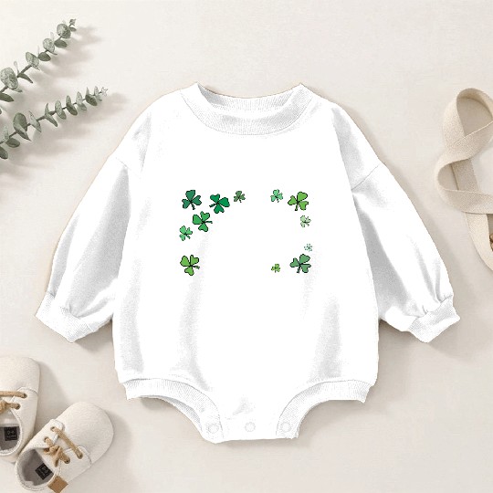 Dark green shamrocks, St Patrick's Baby Romper Sweatshirts
