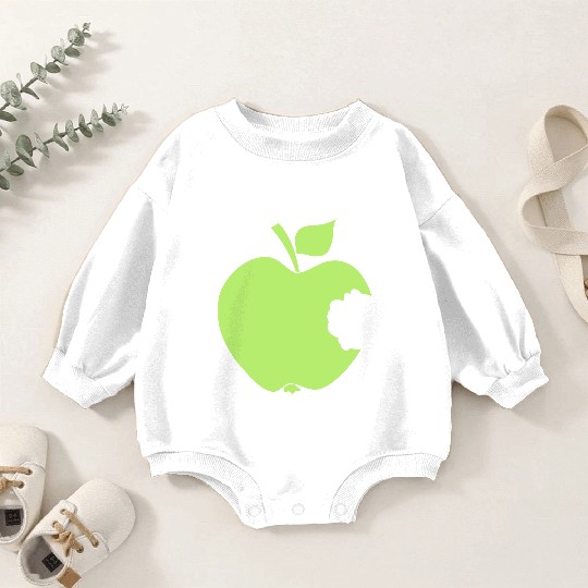 Green Bitten Apple Baby Romper Sweatshirts