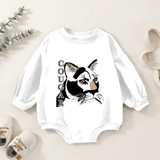 Cougar,Mountain Lion, Puma Baby Romper Sweatshirts