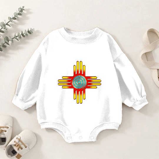 Zia Sun Spiral, Zia Pueblo, New Mexico I Baby Romper Sweatshirts