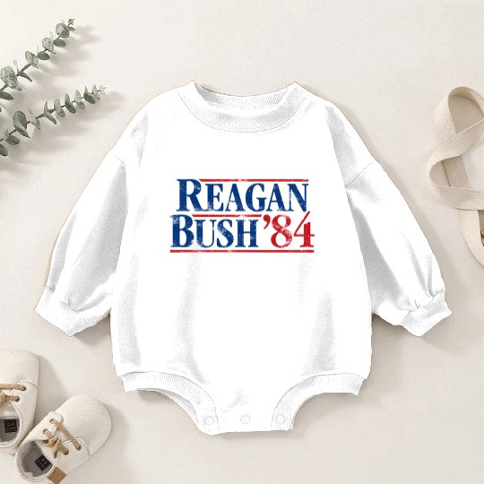 Distressed Reagan - Bush ’84 Baby Romper Sweatshirts