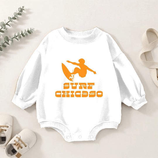 Surf Surfing Chicago Baby Romper Sweatshirts