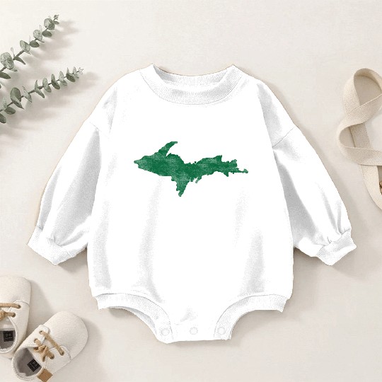 Distressed Vintage Upper Peninsula U.P. Baby Romper Sweatshirts Baby Romper Sweatshirts