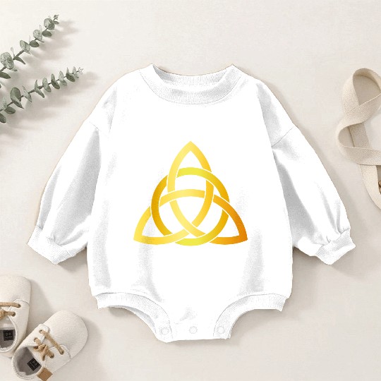 Original Triquetra circle celtic knot gold Baby Romper Sweatshirts