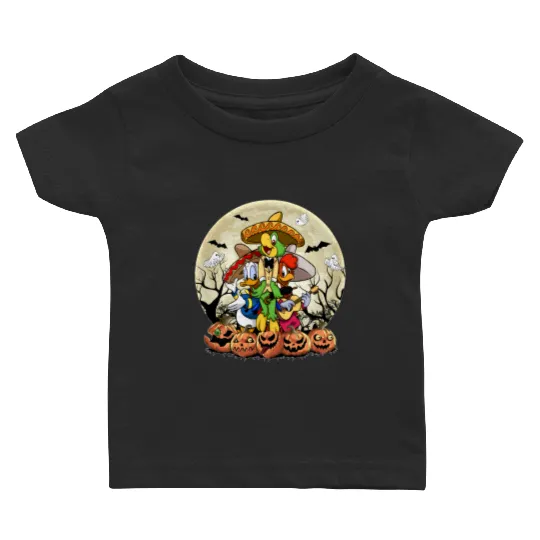 Retro Disney Three Caballeros Halloween Baby T Shirts, WDW Halloween Party Matching Family Baby T Shirts