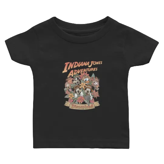 Retro Disney Indiana Jones Baby T Shirts,  Indiana Jones Adventure Baby T Shirts, Floral Mickey Safari Baby T Shirts, Animal Kingdom Baby T Shirts