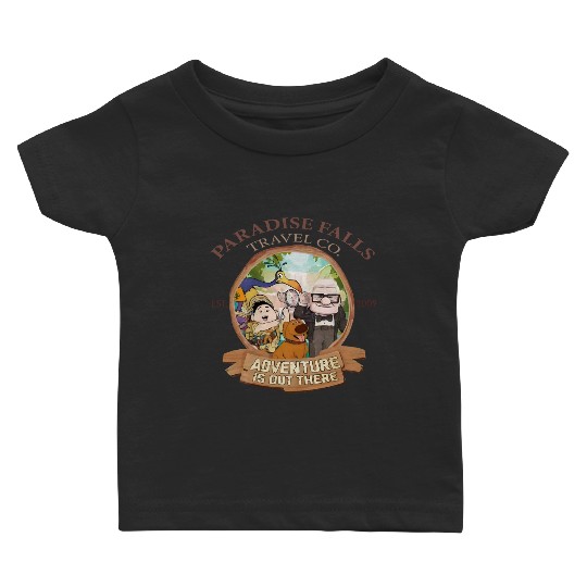 Disney Up Paradise Falls Est 2009 Travel Co. Baby T Shirts, Adventure is out there Disney Up Baby T Shirts