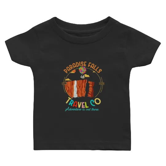 Retro 90s Disney Pixar Up Movie Paradise Falls Travel Co Adventure is Out There  Baby T Shirts