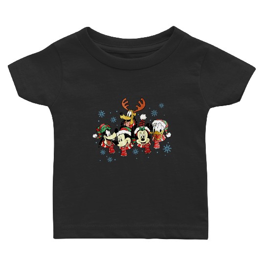 Vintage Disney Christmas Baby T Shirts, Mickey and Friends Christmas Baby T Shirts, Christmas Lights Baby T Shirts