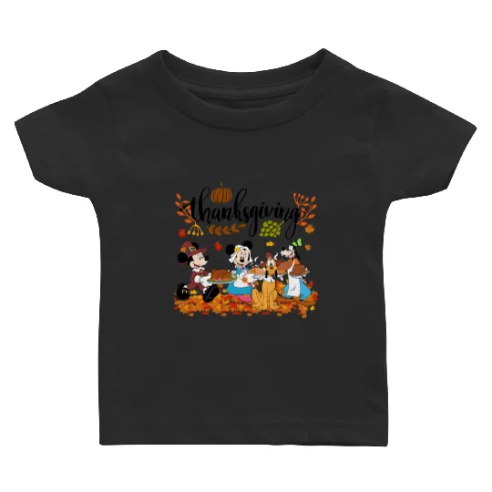 Mickey & friends Happy Thanksgiving Baby T Shirts, Disney thanksgiving Baby T Shirts, Disney Thanksgiving Baby T Shirts