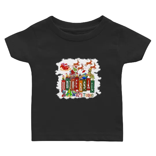 Universal Studios Christmas Baby T Shirts, Disneyland Christmas Baby T Shirts