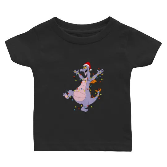 Disney Figment Christmas Lights Baby T Shirts, Figment Merry Christmas Baby T Shirts, Purple Dragon Epcot Disneyland Christmas Matching Family Baby T Shirts