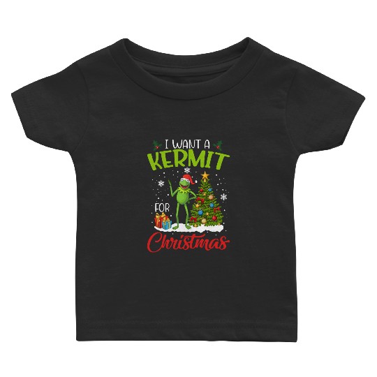 Disney The Muppets Christmas Baby T Shirts, I Want A Kermit For Christmas Baby T Shirts