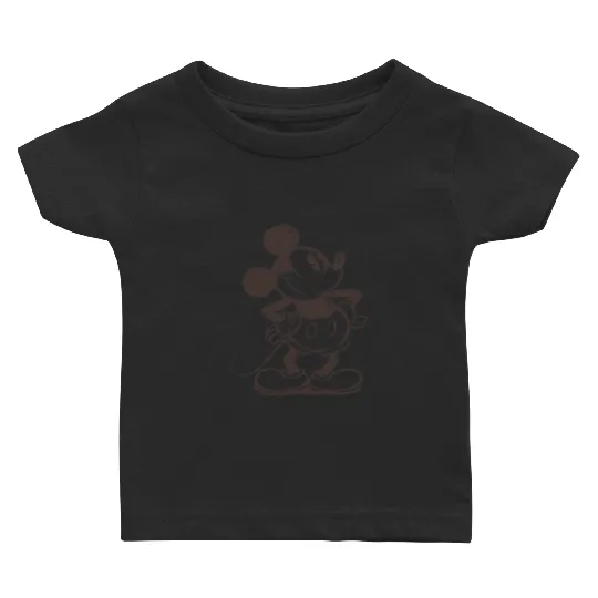 Disney Mickey & Friends Mickey Mouse Sketch Classic Pose Portrait Baby T Shirts, Magic Kingdom Baby T Shirts
