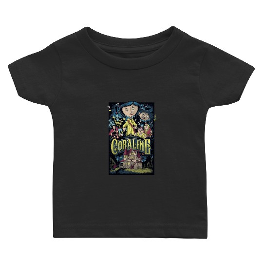 Coraline Baby T Shirts, Coraline Doll Baby T Shirts, Vintage Disney Halloween Party Baby T Shirts