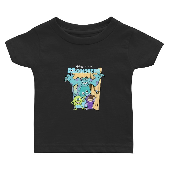Retro Disney Pixar Monsters Inc. Mike Sully Boo Group Poster Baby T Shirts, Family Matching