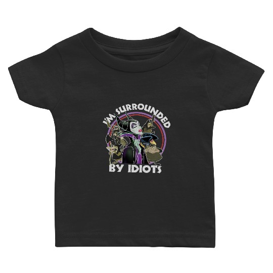 Retro Disney Sleeping Beauty Villains Maleficent Surrounded By Idiots Baby T Shirts, Magic Kingdom Baby T Shirts