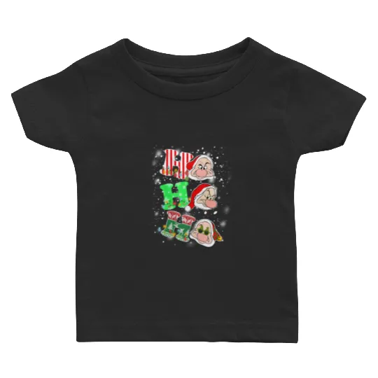 Ho Ho Ho Grumpy Dwarf Christmas Light Baby T Shirts, Snow White and Seven Dwarfs Disneyland Baby T Shirts