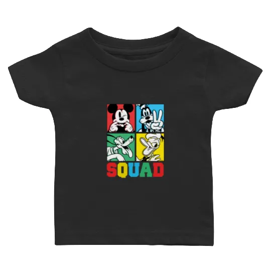 Mickey, Goofy, Donald, Pluto Squad Grid Baby T Shirts, Disney Pluto Baby T Shirts, Pluto And Friends Baby T Shirts