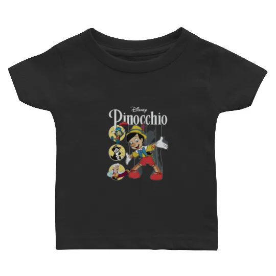 Pinocchio Vintage Movie Characters Group Shot, Disney Pinocchio Baby T Shirts