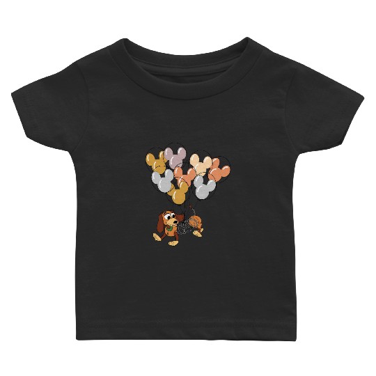 Disney Slinky Dog With Mickey Balloon Baby T Shirts, Toy Story Slinky Dog Baby T Shirts,  Disneyland Holiday Vacation Trip Family Baby T Shirts