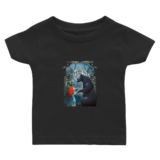 Disney Pixar Brave Merida And Bear Profile Portrait Baby T Shirts, Magic Kingdom Holiday Unisex Baby T Shirts