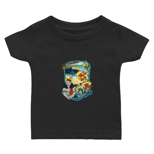Latin American Disney Cartoon Three Caballeros Baby T Shirts, Tres Caballeros Tours of Mexico Baby T Shirts