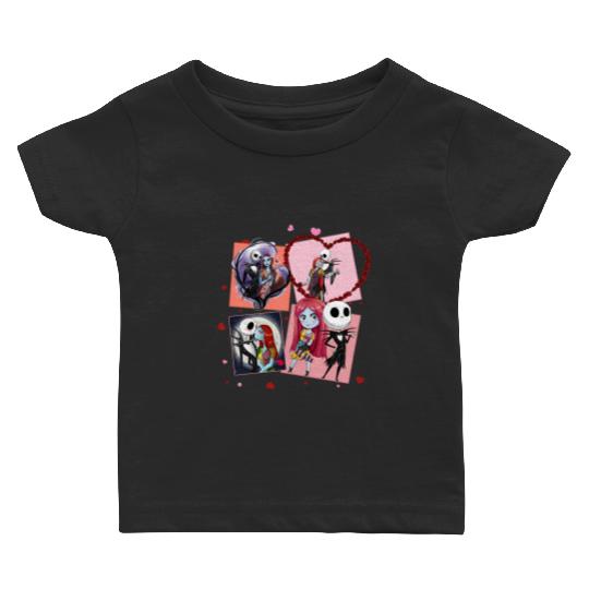 Jack and Sally Happy Valentine's Day Baby T Shirts, Disney Valentines Baby T Shirts