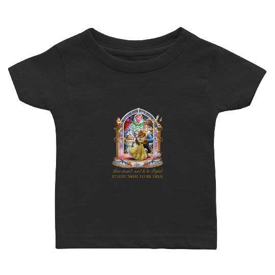 Disney Beauty and The Beast Stained Glass Rose Baby T Shirts, Belle Princess Baby T Shirts