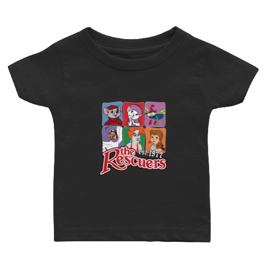 Disney The Rescuers Characters Group Shot Retro 1977 Baby T Shirts