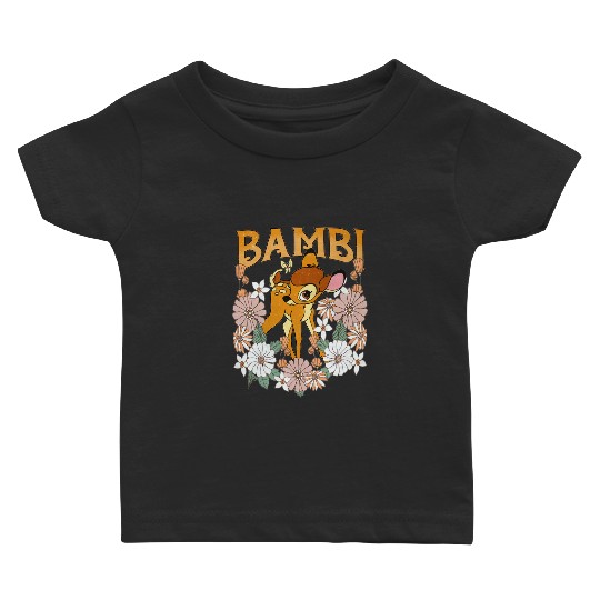 Vintage Floral Bambi Baby T Shirts, Disney Bambi Deer Baby T Shirts, Disney Character Bambi Birthday Gift