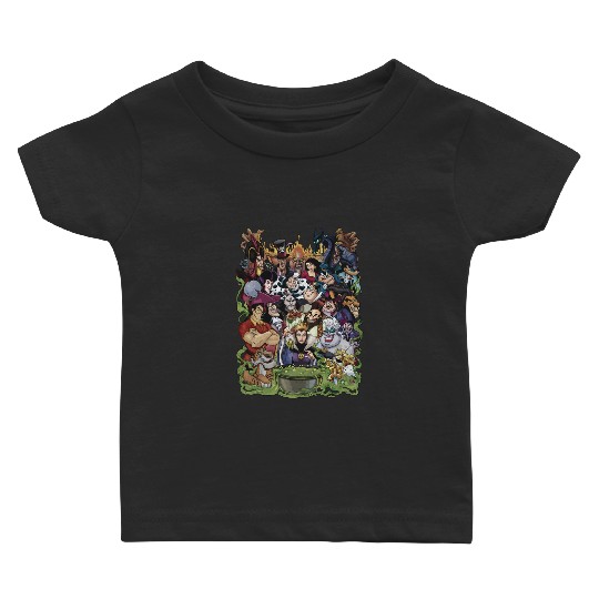 Disney Villains Group Collage Gaston Ursula Maleficent Baby T Shirts