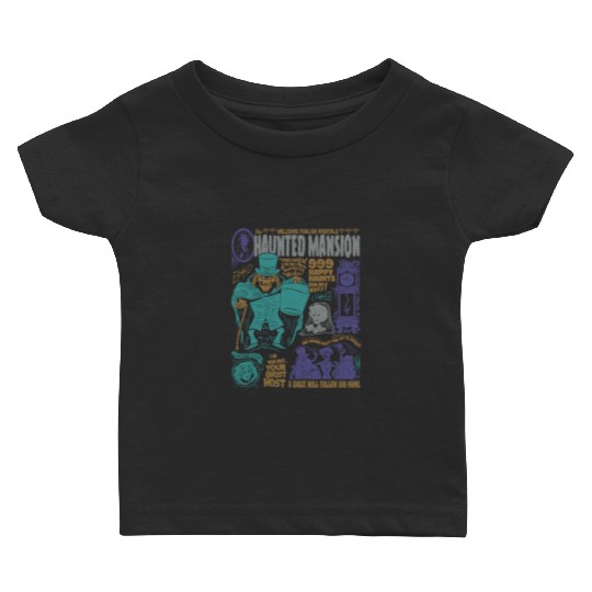 Retro Haunted Mansion Baby T Shirts, Vintage Disney Baby T Shirts, Spooky Baby T Shirts, Classic Disneyland Apparel, Classic Disney Ghost Baby T Shirts
