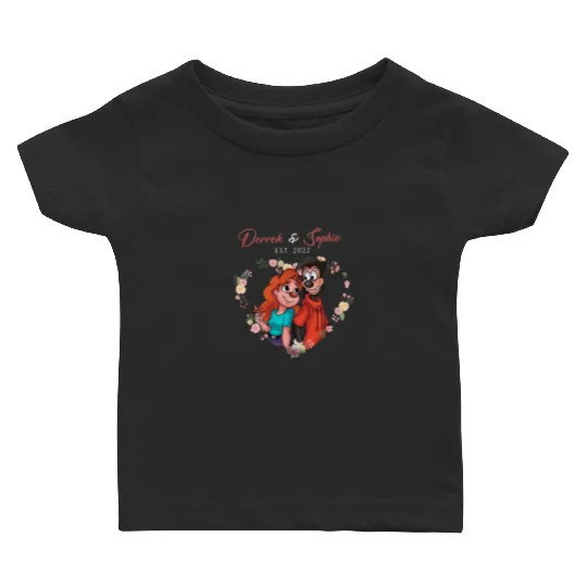 Disney Max and Roxanne Couple Baby T Shirts, A Goofy Movie Roxanne and Max Valentines Baby T Shirts