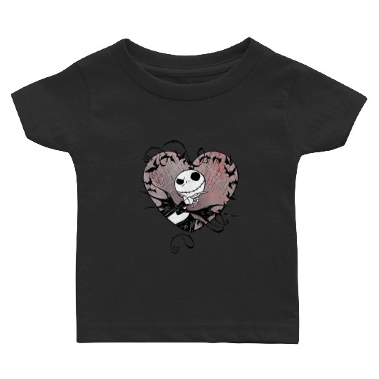 disneys Nightmare Before Christmas Valentines Jack Bat Heart Baby T-shirts