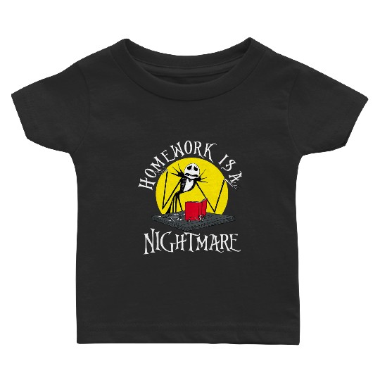 disneys Jack Skellington Homework Nightmare Baby T-shirts