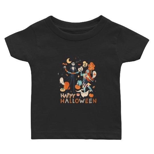 disneys The Nightmare Before Christmas Jack Sally Halloween Baby T-shirts