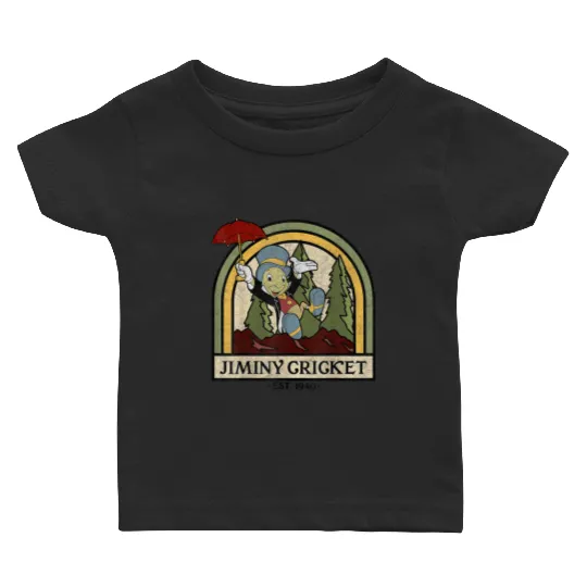 disneys Pinocchio Jiminy Cricket Established 1940 Baby T-shirts