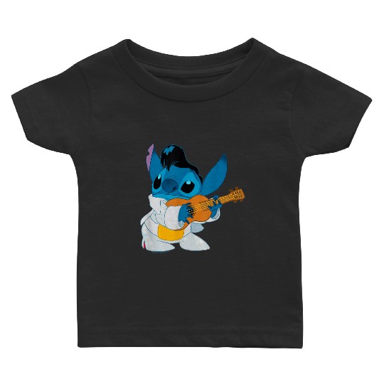 Disney Lilo Stitch Iconic Elvis Stitch Ready To Play Logo Gifts Trends Baby T-shirts