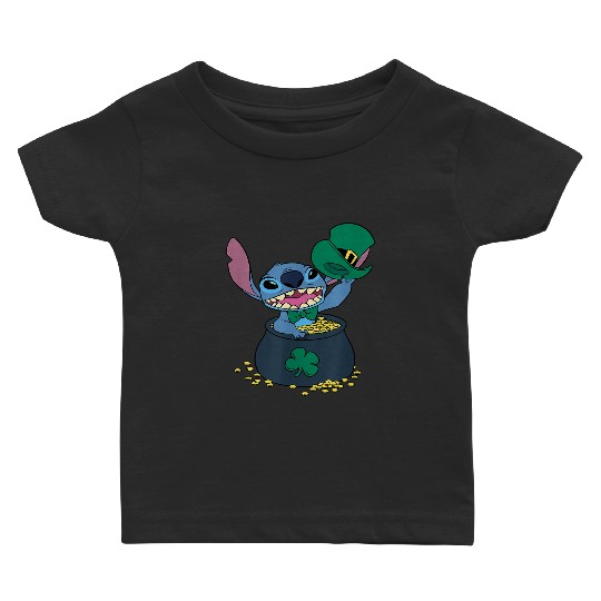 Disney Stitch Pot of Gold Shamrock St. Patrick's Baby T-shirts