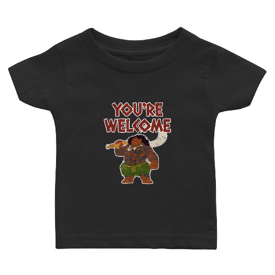 Disney Moana Maui Confident Pose You're Welcome Distressed Gifts Trends Baby T-shirts