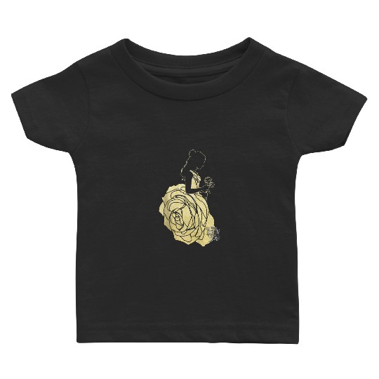 Disney Beauty And The Beast Belle Gold Rose Gown Silhouette Baby T-shirts