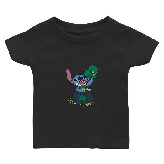 Disney Stitch Pot of Gold Shamrock St Patricks Day Baby T-shirts
