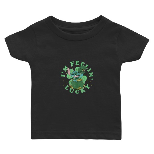 Disney Lilo Stitch St Pattys Im Feeling Lucky Baby T-shirts