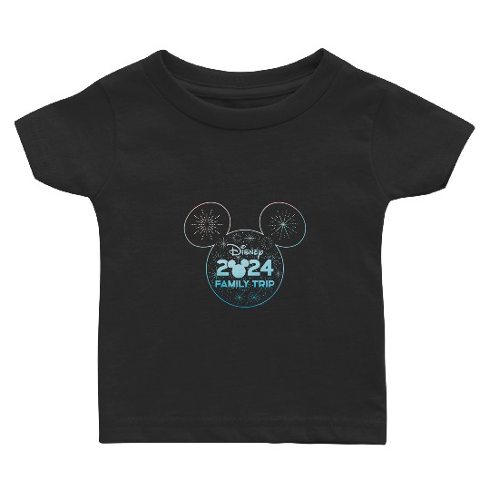 Disney Mickey Mouse Icon Fireworks Vacation Family Trip 2024 Baby T-shirts