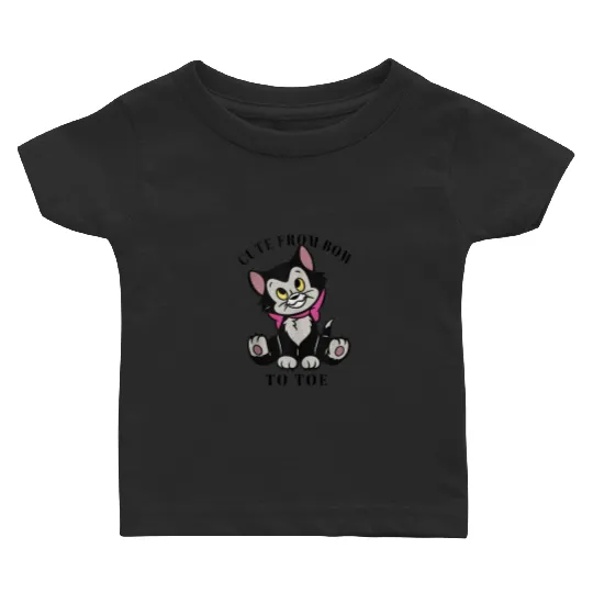 Disney Pinocchio Figaro Cute From Bow To Toe 7541 Baby T-shirts